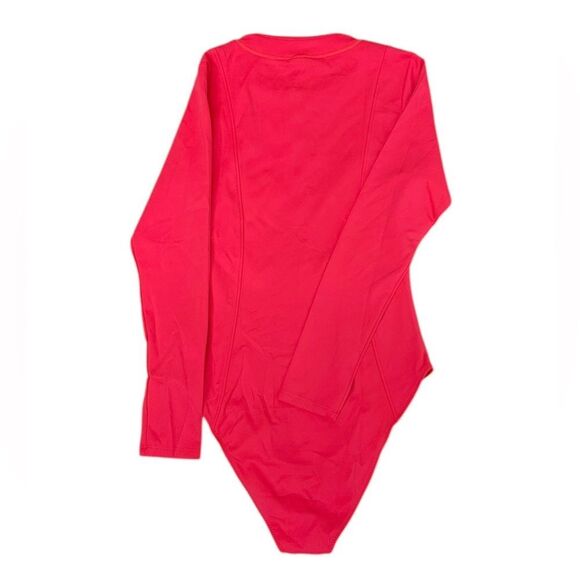 NWT GOOD AMERICAN Scuba Swimsuit in Fiery Coral - Picture 3 of 3